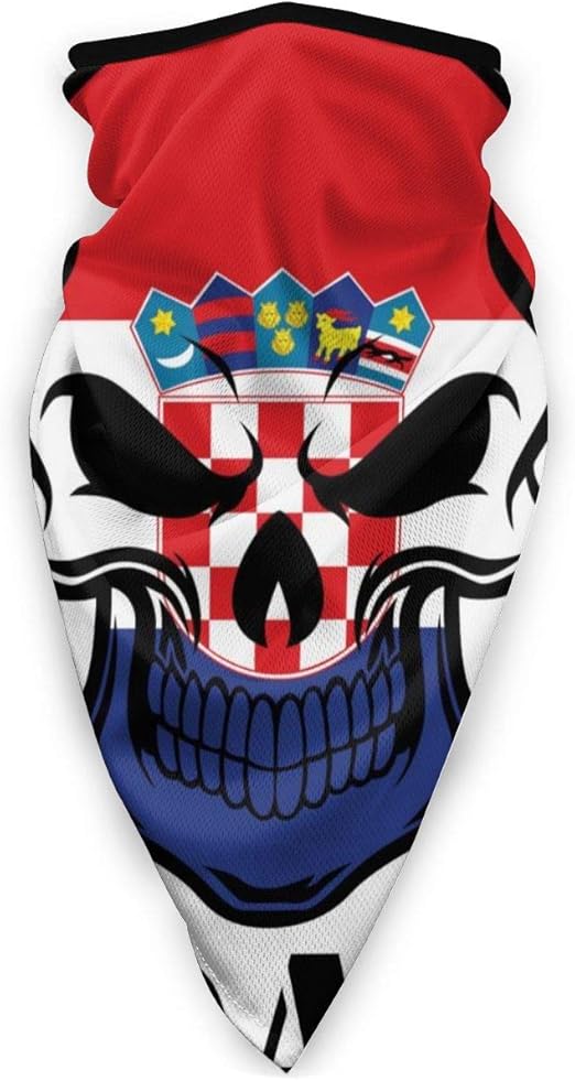 Croatian Flag Skull Croatia Unisex Face Mask Windproof Sports Mask