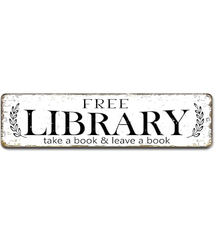 Outdoor Bookshelf Leaner The Book Nook Sign - 12x3 Inch PC For ...