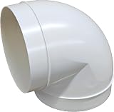Fantronix 150mm 90 Degree Round Plastic Duct Bend - Ventilation Pipe Joint view 2