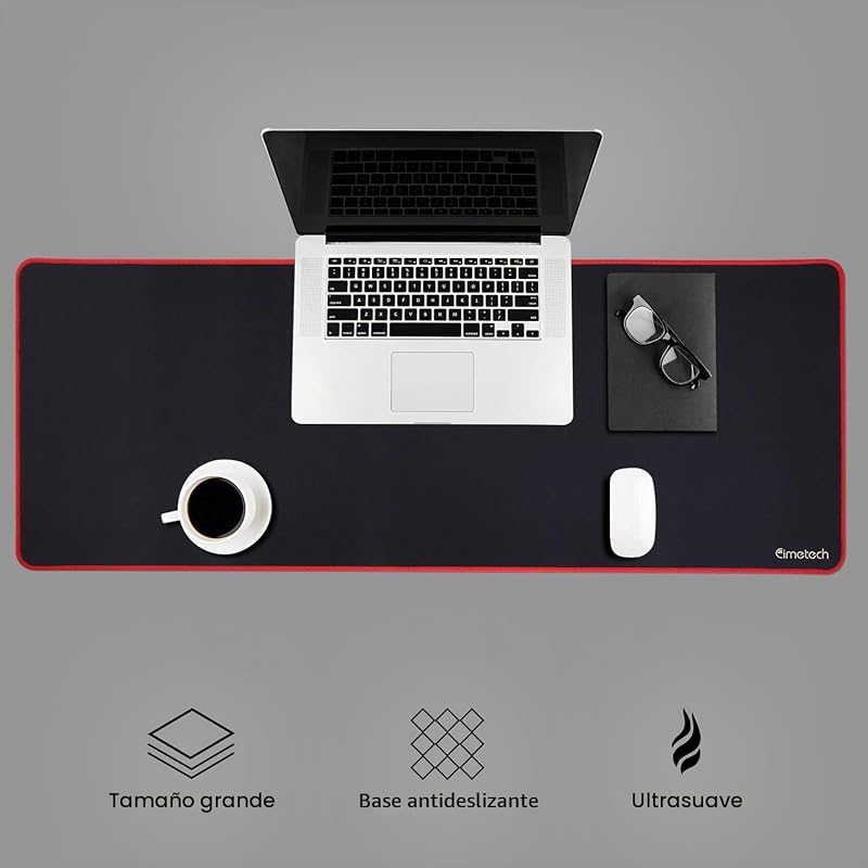 Tapete de rato grosso para rato sem fios, base de borracha antiderrapante, tapete de rato de computador grande e impermeável com bordas costuradas para jogos, portátil e desktop 31.5×11.8