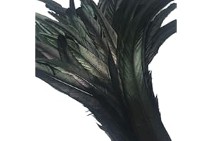 Shekyeon 12-14inch Rooster Tail Feather Used Hats Costume Decoration Pack of 50