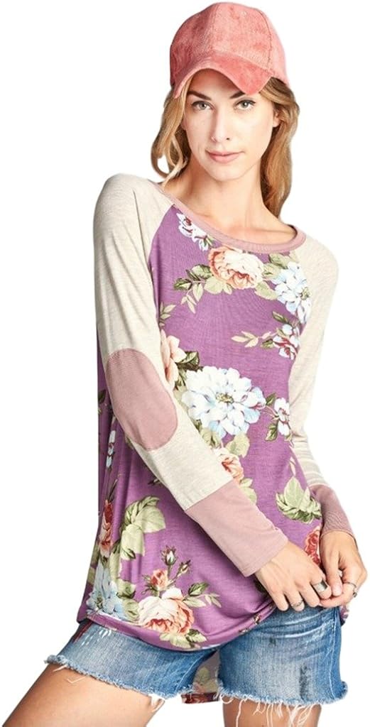 floral baseball tee