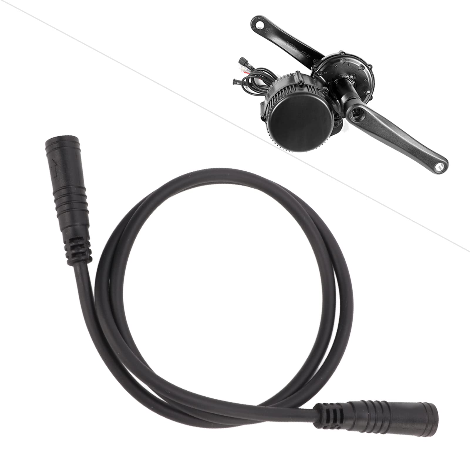 Extension Cable, ABS Plastic 3Pin Electric Bike Brake Extension Cable Modification Accessory Fits for Mid Mounted Motor(2 Female Interface)