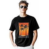 Men's T-Shirt Palm Trees Graphic Tees Cotton Short-Sleeve Casual Tops