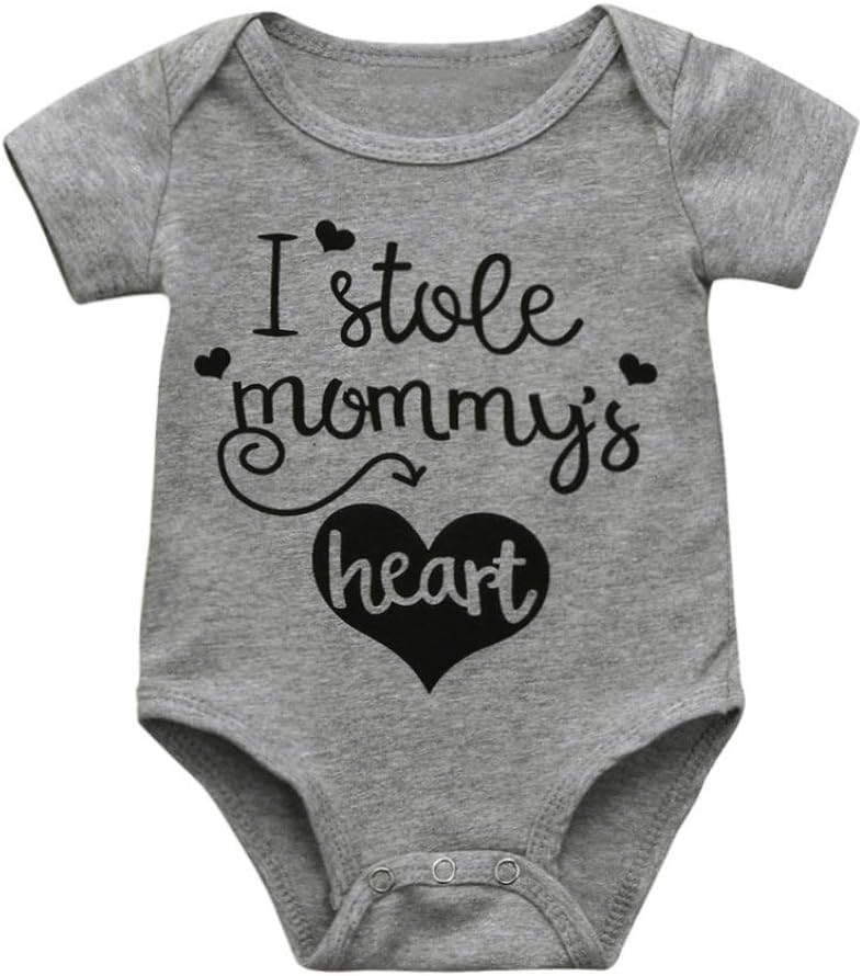Romper Suits Baby Boy Girl,OSYARD Toddler Infant Baby Boys Girls Letter Short Sleeve Romper Playsuit Clothes