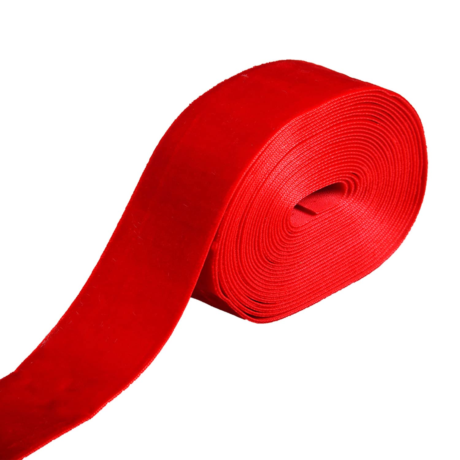 Euvoym 5 Yards Red Velvet Ribbon for Christmas, Holiday Festival, Birthday Gift Wrapping and Bows Making (2.5cm)
