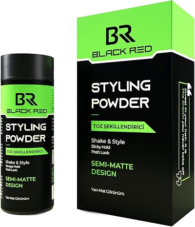 Black Red Hair Styling Powder 20g Medium-Strong Hold Semi-Matte Finish