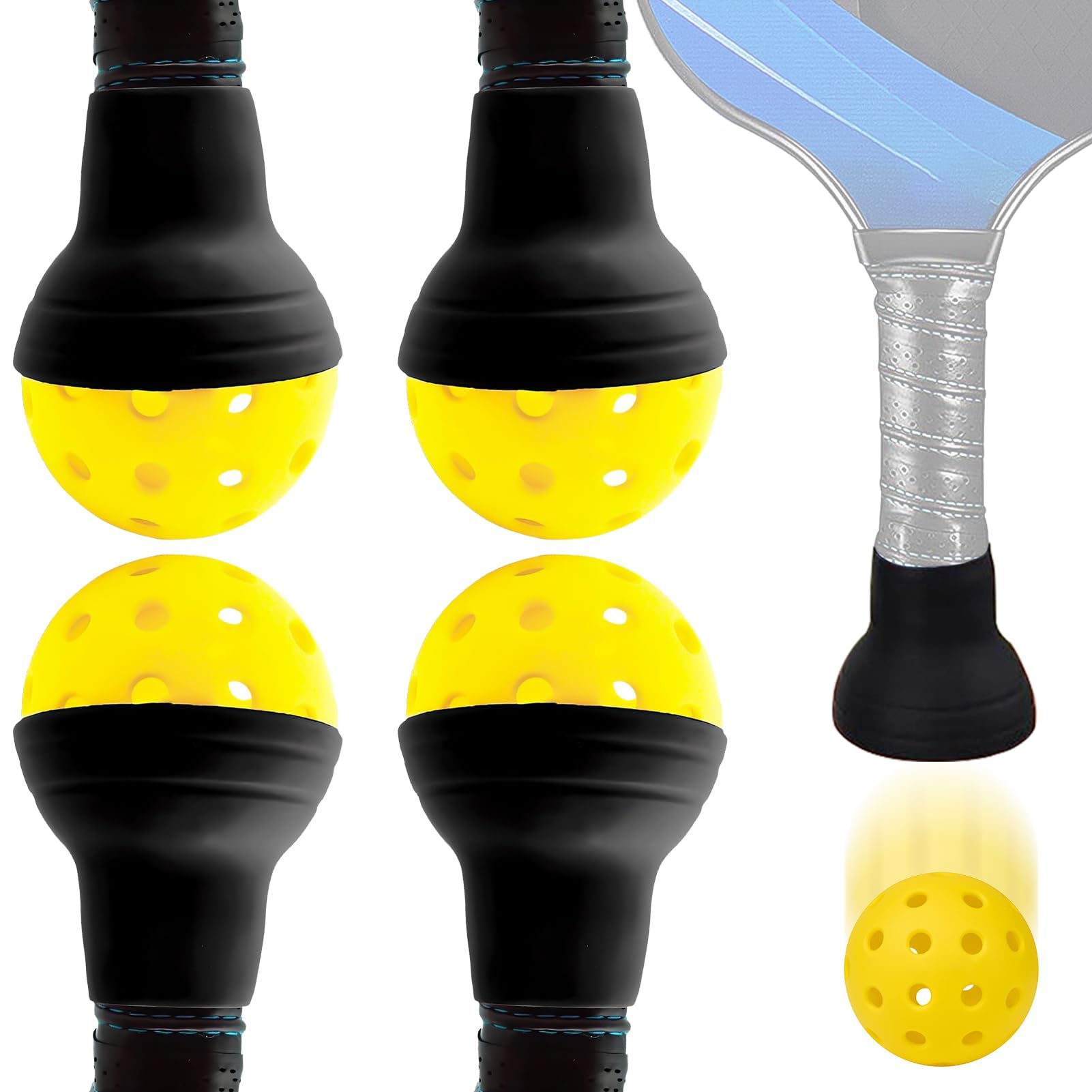 Photo 1 of NVAAV 4-Pack Pickleball Suction Cup Ball Retriever for Paddle - Easy Ball Pickup - Silicone Picker Upper Grabber - Essential Accessories for Pickleball Players