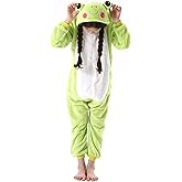 SimZoo Kids Animal Pajamas, Boy Girls Frog Cosplay Costume Sleepwear, One-Piece Unisex Homewear 3-11Y