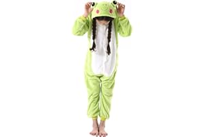 SimZoo Kids Animal Onesie Pajamas, 3-13 Years Boy and Girls Cosplay Costume Sleepwear, One-Piece Unisex Homewear