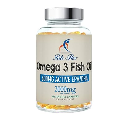 Buy Omega 3 DHA Fish Oil 2000mg by Rite-Flex - 600 mg EPADHA -  Easy-to-Swallow 365 Softgels - Supports the Maintenance of Vision \u0026 Normal  Brain Function - Made in the UK