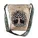 Tree of Life Canvas Crossbody Sling Purse with Tranquil Boho Stripes, Made with Hemp and Cotton, Great For Festivals, Beach, Everyday Wear & More One Size