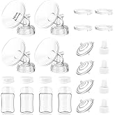 4packs 18mm Full Breast Replacement Pump Parts for Spectra S1 S2 9 Plus Synergy Gold Include 13mm Flange,Valve,Backflow Protector,Tube,Bottle,Caps, Fit for Motif Luna Cimilre Ameda MYA Pump