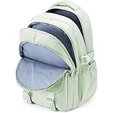 Waterproof Aesthetic Backpack For School, Cute High School Bookbag For Teen Girls Boys, Lightweight Casual Daypack Backpack For Women Men, College Backpack With Lots Of Pockets（MintGreen）