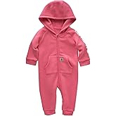Carhartt Kid's CM9732 Long-Sleeve Fleece Zip-Front Hooded Coverall - Girls