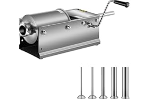 VEVOR Sausage Stuffer 3L/7LBS Sausage Maker Horizontal Manual Sausage Stuffer Machine 2 Speed for Home & Commercial Use Stain