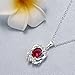 【Christmas Gift】Sterling Silver Plated Ruby Pendant Swarovski Elements Crystal Necklace for Women,18