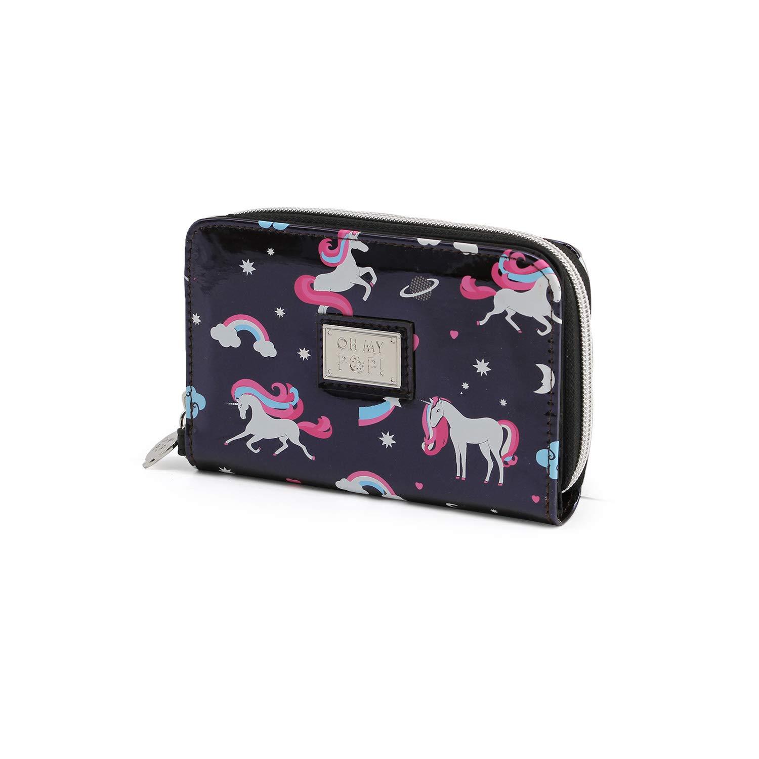 Oh My Pop! Unicorn-Wallet, Black, 15.5 x 10 cm
