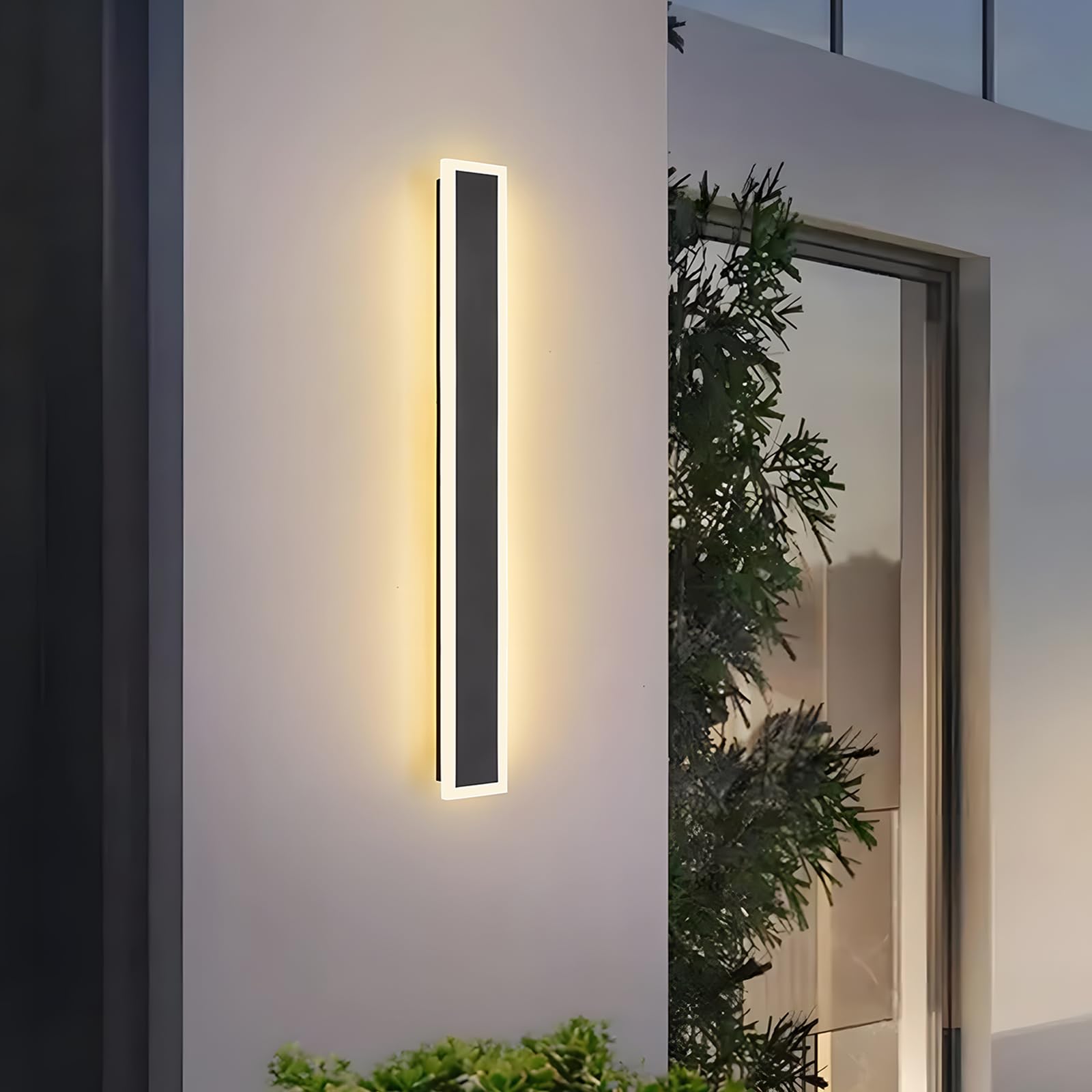 ZTWLEED LED Outdoor Wall Lights,12W Wall Lamp Warm White 3000K,Waterproof Exterior Acrylic Long Outdoor Wall Light for Garden Villa Porch Terraces Garage,60CM