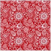 Hav-A-Hank Prim Red Paisley 22x22 Bandanna Made in USA