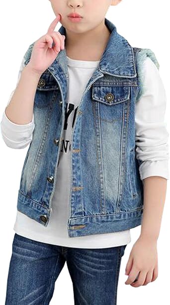 childrens sleeveless denim jacket