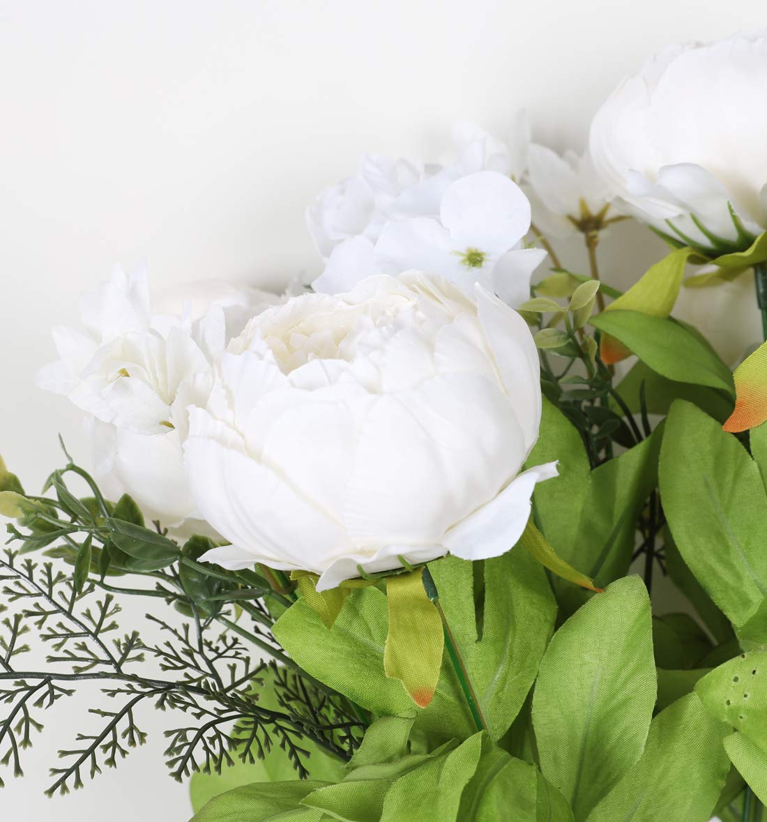 Duovlo 1 Pcs Artificial Peony Bouquet Silk Flowers Antique Wedding Home Decor MD-Spring Milk White