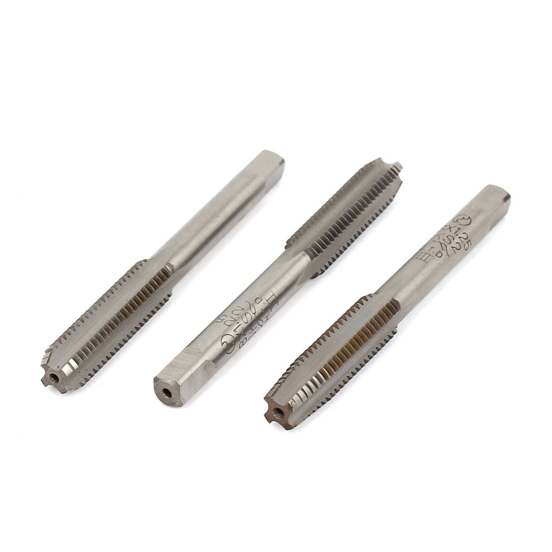 sourcing map M8x1.25mm Straight 4 Flutes Metric Bottoming Taper Hand Taps 3pcs