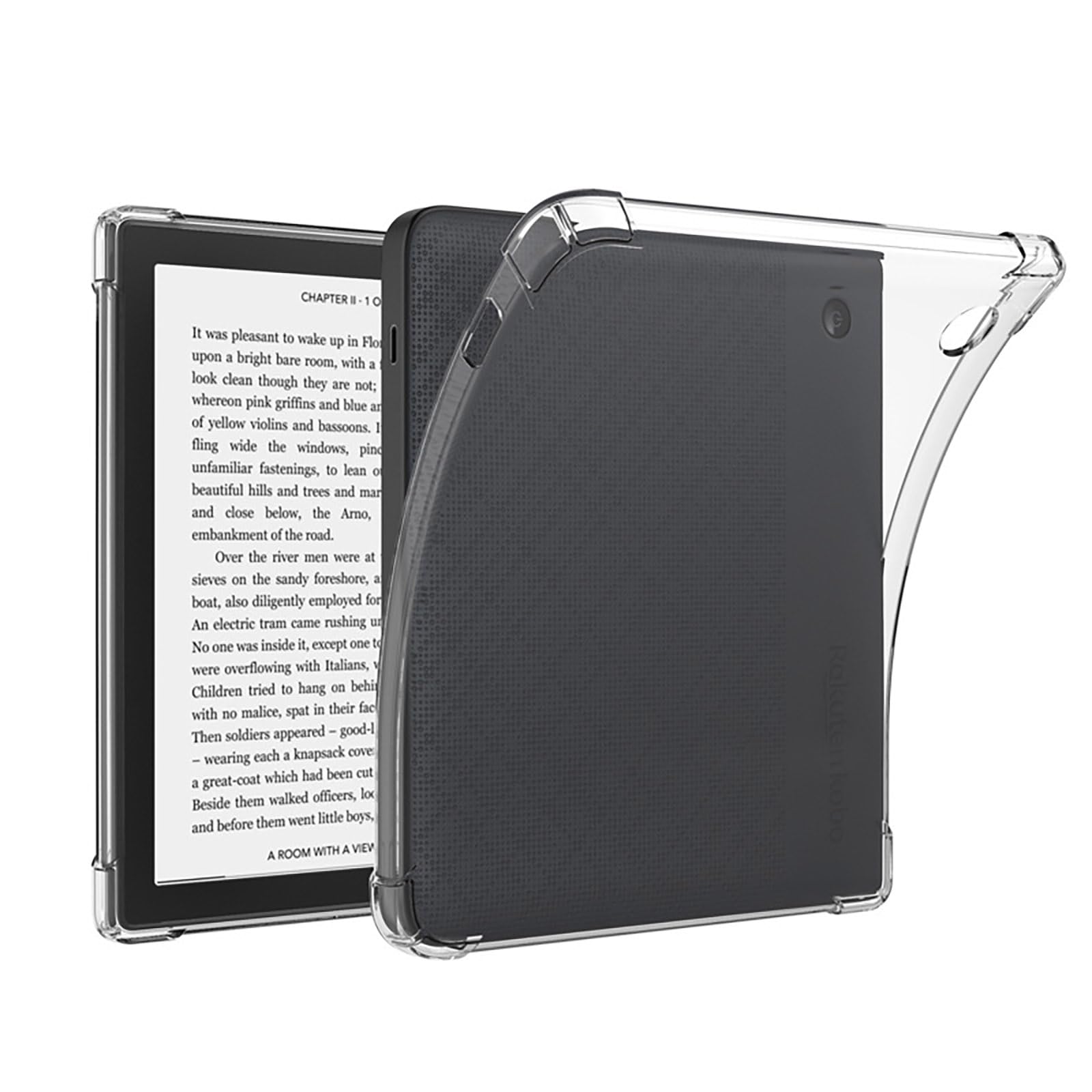 GIOPUEY for Kobo Libra 2 Clear Case - Soft TPU Back Shell, Slim Cover with Airbag Protection, Lightweight, Compatible with Kobo Libra 2 - Transparent