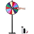 VEVOR 24 inch Spinning Prize Wheel, 14 Slots Spinning Wheel, Roulette Wheel with a Dry Erase and 2 Markers, Tabletop or Floor Standing Win Fortune Spin Games in Party Pub Trade Show Carnival