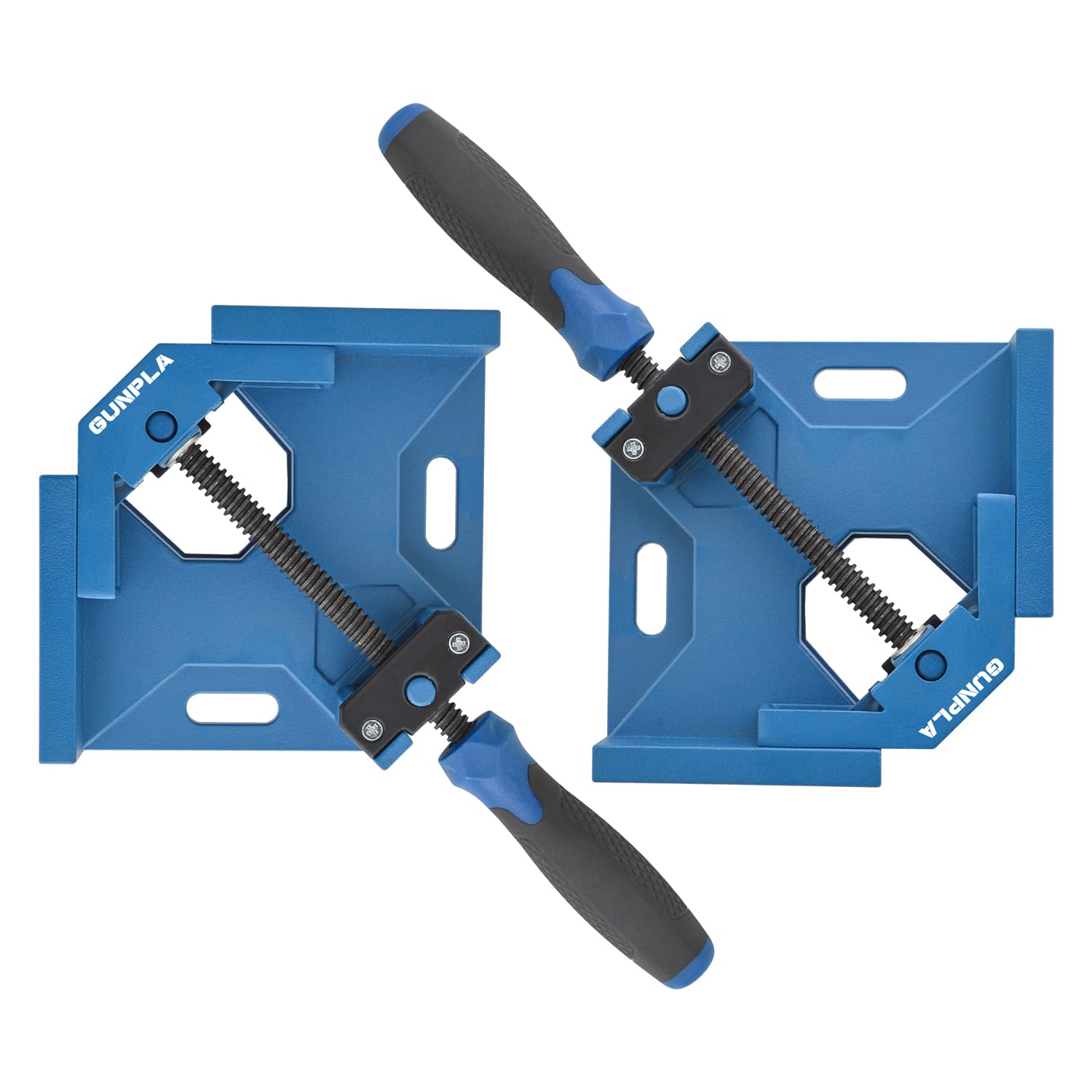 Gunpla 2PCS Right Angle Clamp Set (Large), Woodworking 90 Degree Corner Clamps, Aluminium Alloy Vice Swing Adjustable Jaw Durable Clip Tools for Single Handed Furniture Cabinets Cupboards Assembling