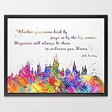 Dignovel Studios 11X14 Hogwarts Castle Quote Inspired Watercolor illustration Art Print Friendship Quotes Nursery Kids Art Print N381