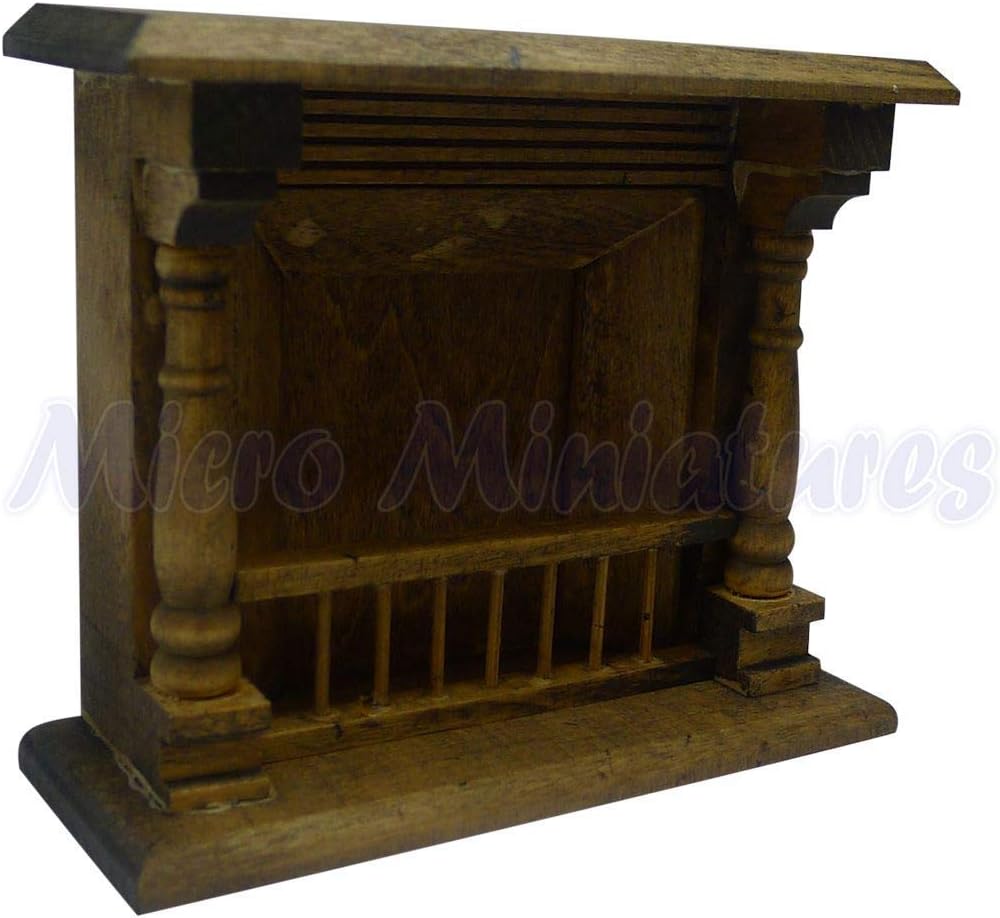 FAM Dolls House Dark Oak Wooden Fireplace 1/12th Scale (02879)