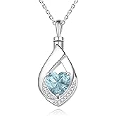 925 Sterling Silver Cremation Jewelry CZ Heart Teardrop Urn Necklace for Ashes Keepsake Urns Pendant Memorial Jewelry Gifts