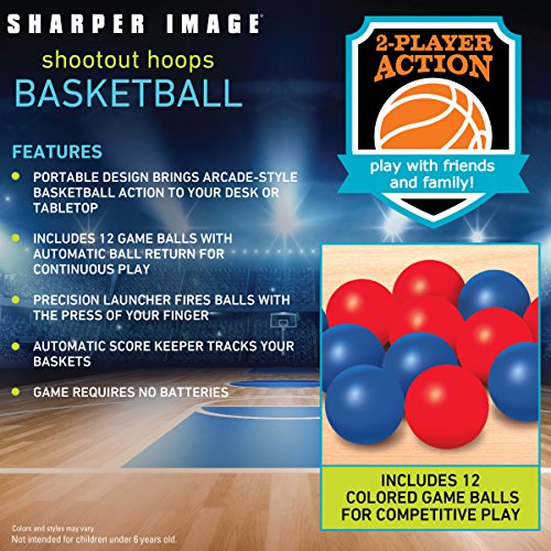 image for SHARPER IMAGE Shootout Hoops Toy Basketball Set, Portable & Travel Fri
