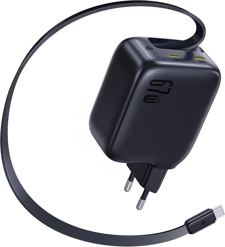 Enercore USB C Ladegerät 67W, GaN Schnellladegerät mit Kabel