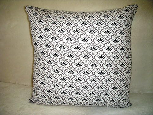Flower Pillow Cover White Black Grey Gray Floral Farmhouse Shabby Chic French Country Romantic Waverly Fabric Tear Drop Arches Zipper