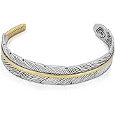 LuxGoth Stainless Steel Cuff Bracelet,Retro Gothic Punk Biker Cool Open Adjustable Cuff Bangle Bracelets Jewelry for Men Silver