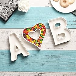 Small Candy Dishes in Ceramic Letter Shape for Nuts