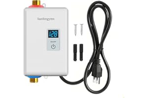 lianfengymx Tankless Water Heater Electric 3000W 110V, Instant Hot Water Under Sink for Kitchen Bathroom RV, Vertical Mount C