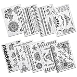 eBoot Temporary Tattoo Black Body Art Sticker, 9 Sheets