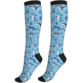 aipoase Compression Socks Knee High Circulation Support Socks For Women Men Athletic Running Hiking Cycling