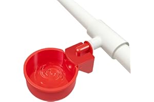 LANARP Chicken Waterer 12 Pack,Automatic Chicken Water Cup and 1/2" PVC Tee Fittings,Large Auto-Fill Chicken Waterer Cups,DIY Chicken Water Feeder, Coop Water Dispenser,Poultry Waterer Feeder Kit