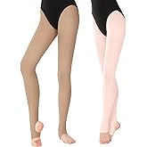 Dayrose Girls Womens Stirrup Tights, 60D Ultra Soft Stretchy Dance Tights for Ballet, Gymnastics, Skating, School
