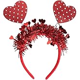 Valentine’s Day Headband Red Heart Polka Dots Hairband with Heart Sequins Hair Hoop Cute Hair Accessories for Women Valentine’s Day Holiday Party Favors Supplies Headpiece Festival Decoration 1PCS