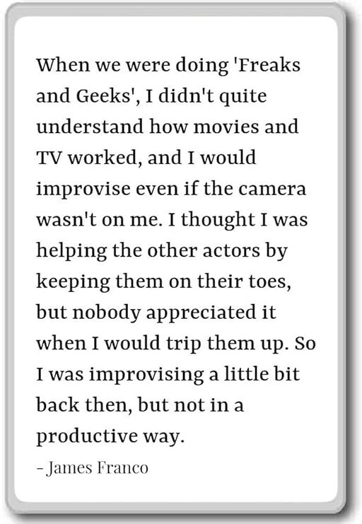 Imán para nevera con cita de James Franco, Blanco: Amazon.es: Hogar