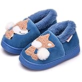 Ainikas Toddler Boys Girls Slippers Fluffy Little Kids House Slippers Warm Fur Cute Animal Home Slipper