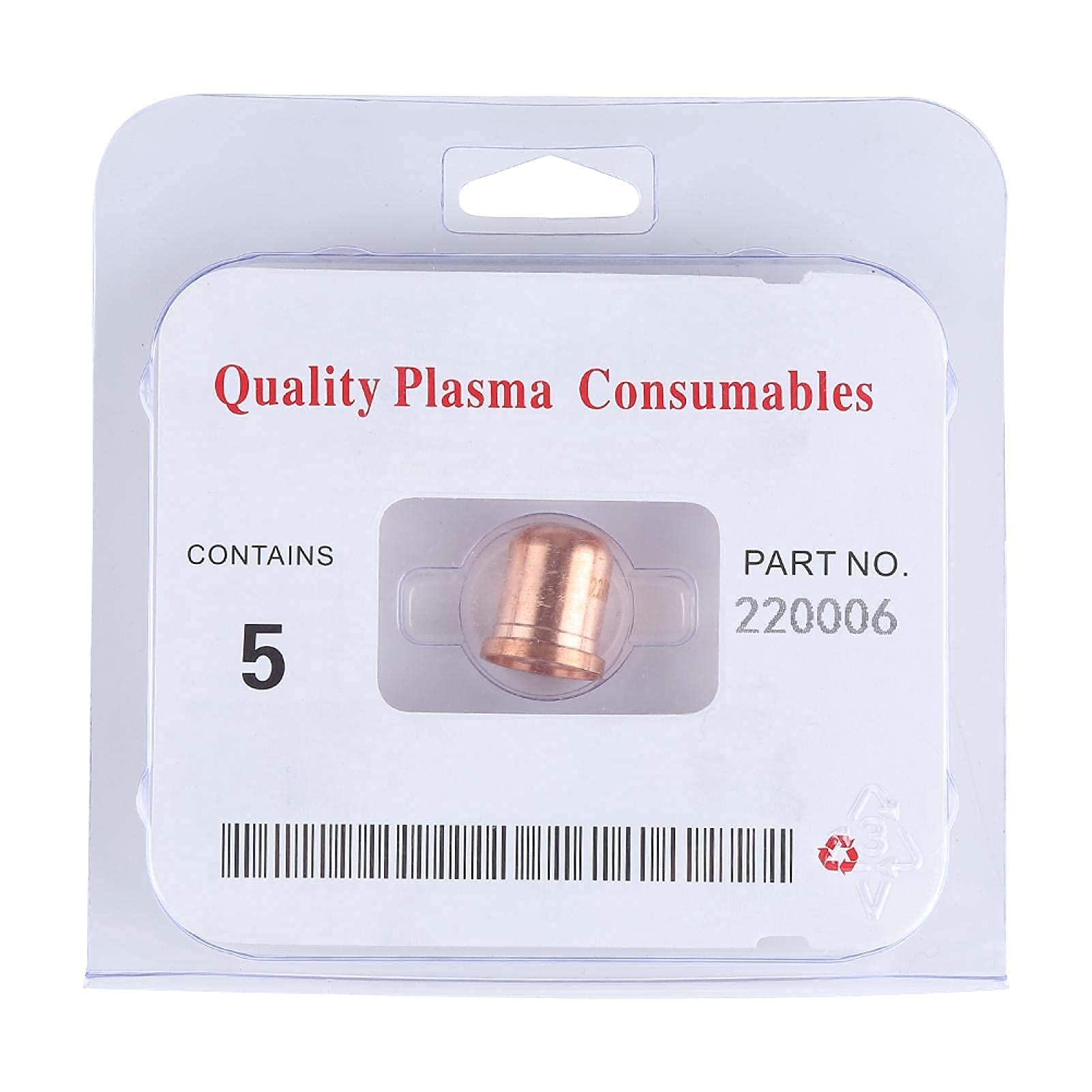 Tellurium Copper 5Pcs 220006 Premium Copper Nozzles Plasma Nozzles Plasma Cutting Consumables for MAX1250 Plasma Cutting Torch