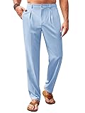 Runcati Mens Casual Pants Elastic Waist Lightweight