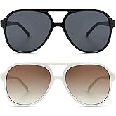 HERJOUR Retro Trendy Square Aviator Sunglasses Womens Mens 70s Classic Vintage Oversized Sun Glasses AR82174