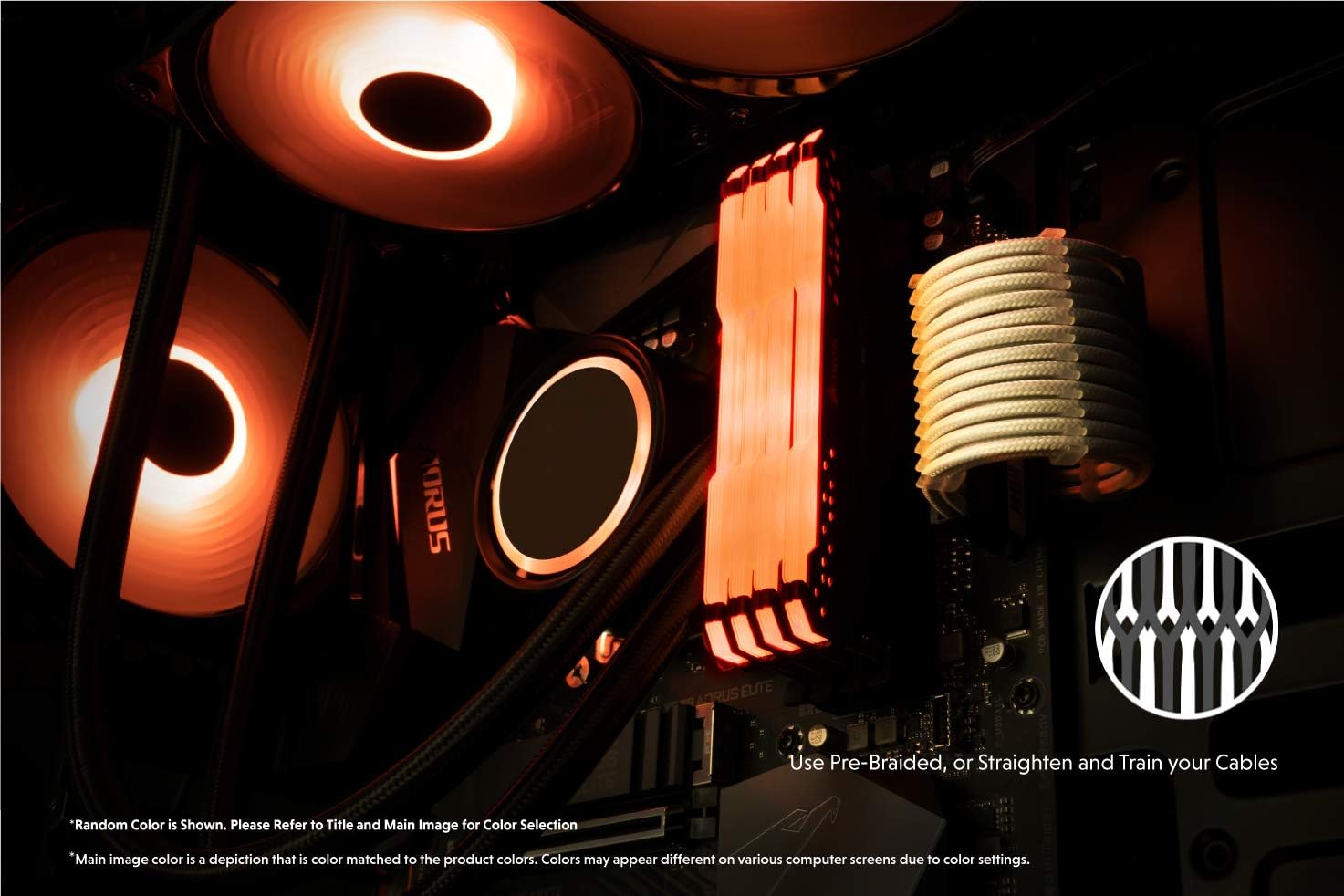 LINKUP - AVA 30cm PSU Cable Extension Sleeved Custom Mod GPU PC Braided w/Comb Kit, Black - Image 4